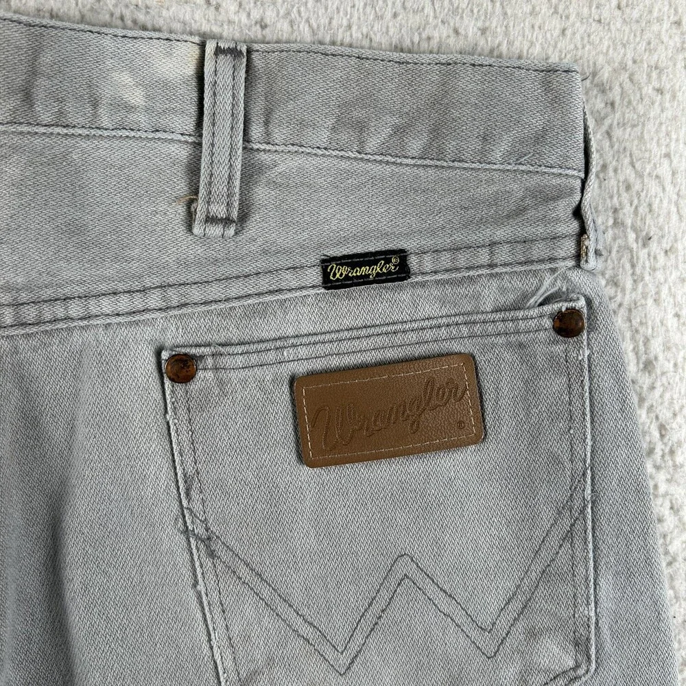 Vintage Wrangler Jeans Mens 32x35 Gray Regular Straight Ideal Zipper 3MWZPG 80s